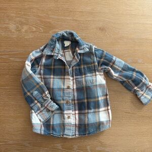 Crewcuts Blue and Brown Plaid Flannel Button Down Shirt